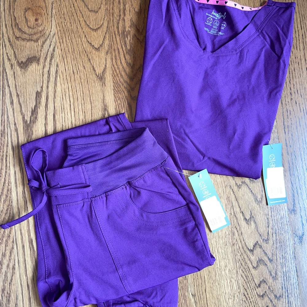HeartSoul Women's Purple Scrub Set